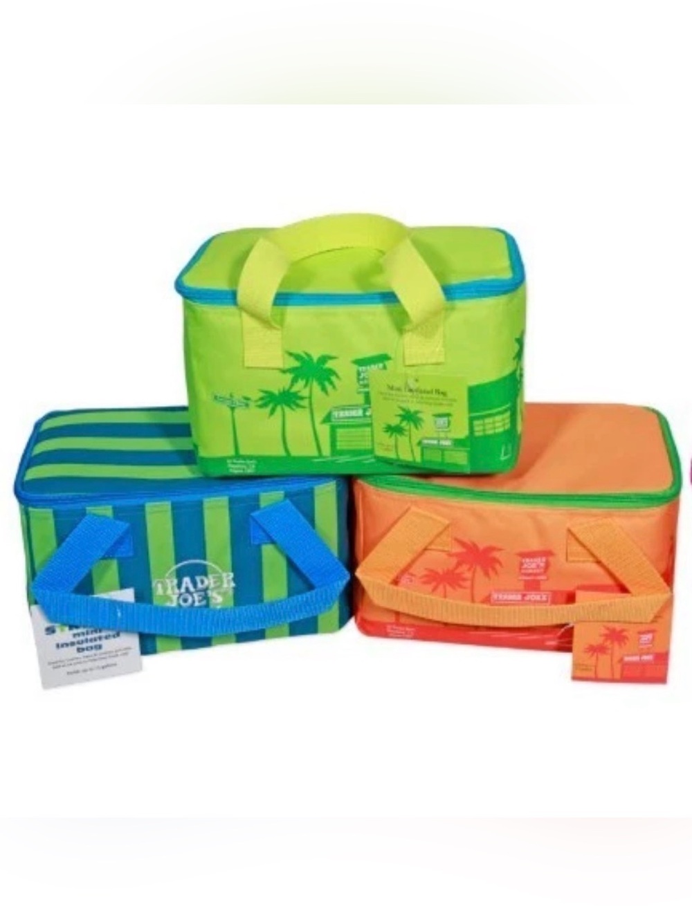 Trader Joe’s green ORANGE BLUE Mini insulated lunch Totes bags NWT sold out 2026